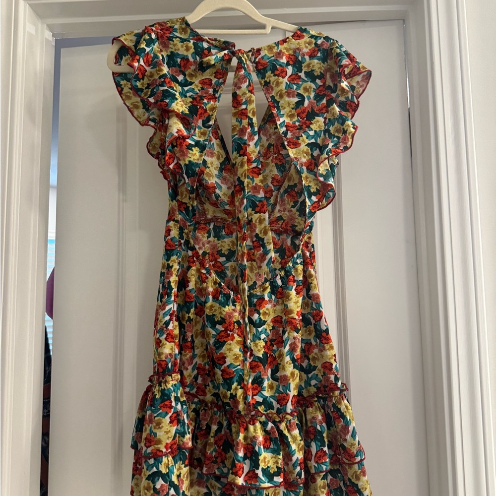 Colorful Floral Ruffle Dress - Picture 3 of 3